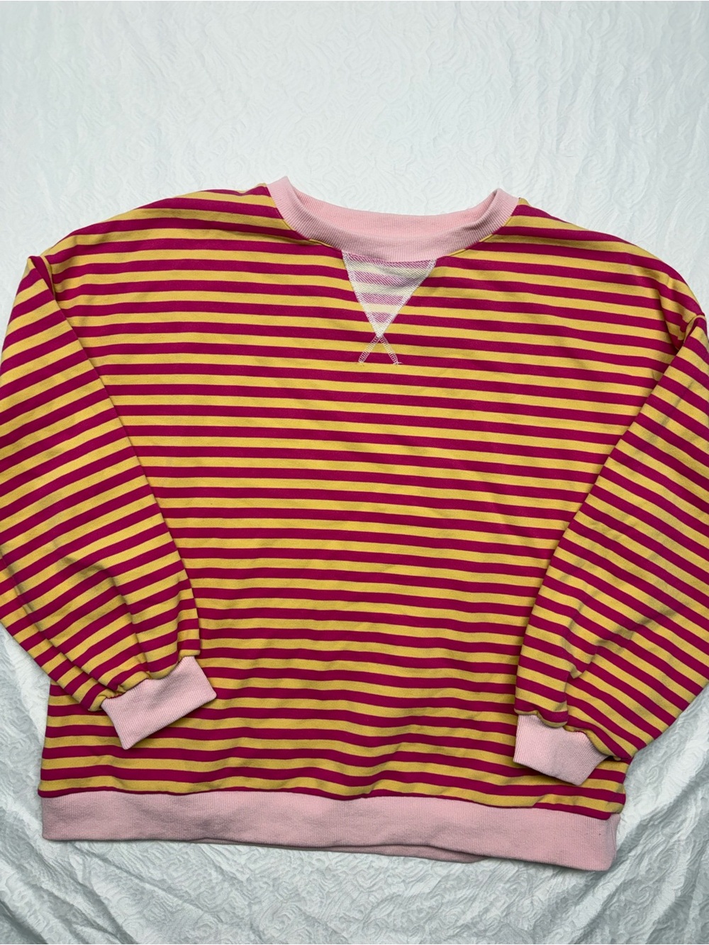 MoCo Boutique Striped Pink, Yellow & Fuchsia Sweater